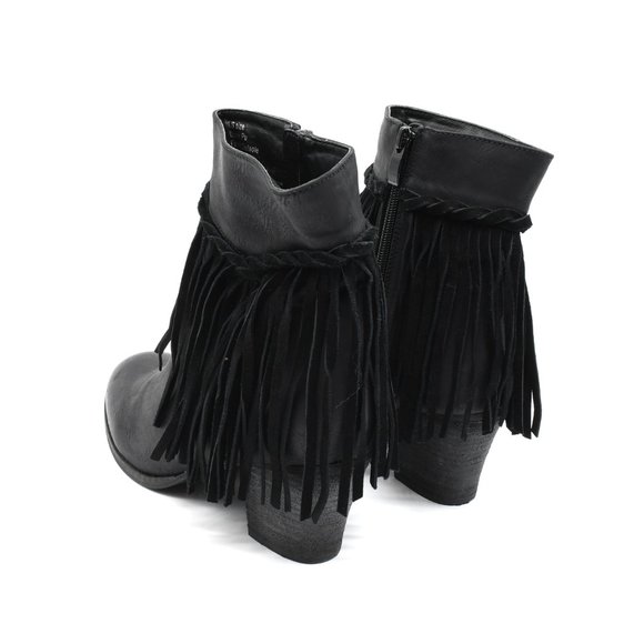 Sbicca Black Fringe Bootie 11 - Picture 4 of 6